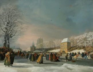 Das Frauen-Schnelllaufrennen auf dem Westersingel in Leeuwarden, 21. Januar 1809